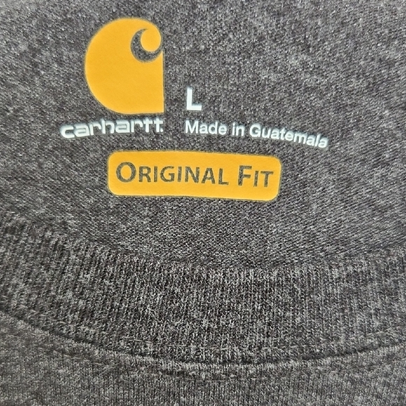 Carhartt Crewneck In Carbon Heather Workwear Pocket Long Sleeve Tee - Picture 3 of 7